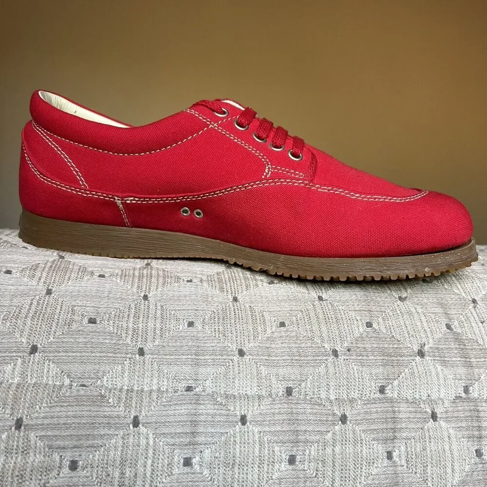 Hogan by Tod’s Bright Red Canvas Lace Up Sneaker Casual Shoes Men’s UK 9.5 US 11
